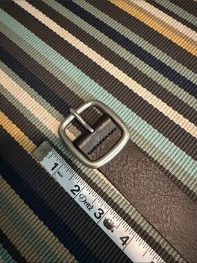 Madewell Black Leather Belt with Silver Buckle